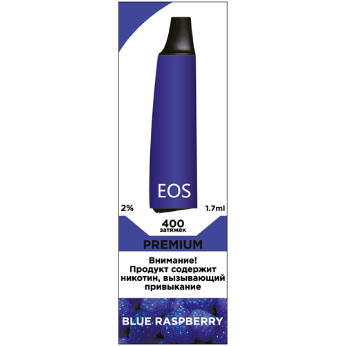 Купить EOS e-stick Premium - BLUE RASPBERRY, 400 затяжек, 20 мг (2%)