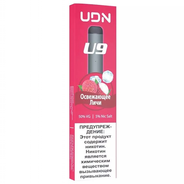 Купить UDN U9 - Освежающее личи, 300 затяжек, 20 мг (2%)