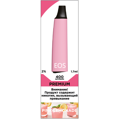 Купить EOS e-stick Premium - PINK LEMONADE, 400 затяжек, 20 мг (2%)